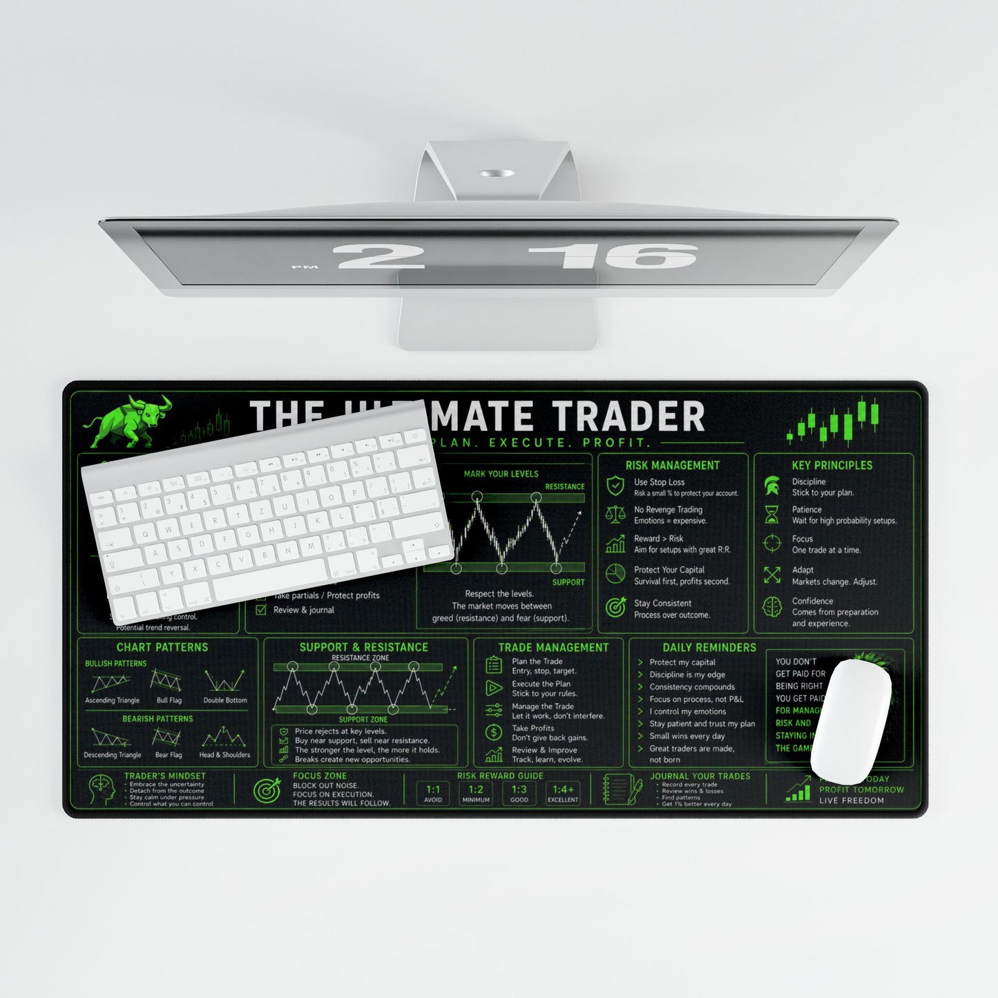 Ultimate Trader XL Desk Mat - Green