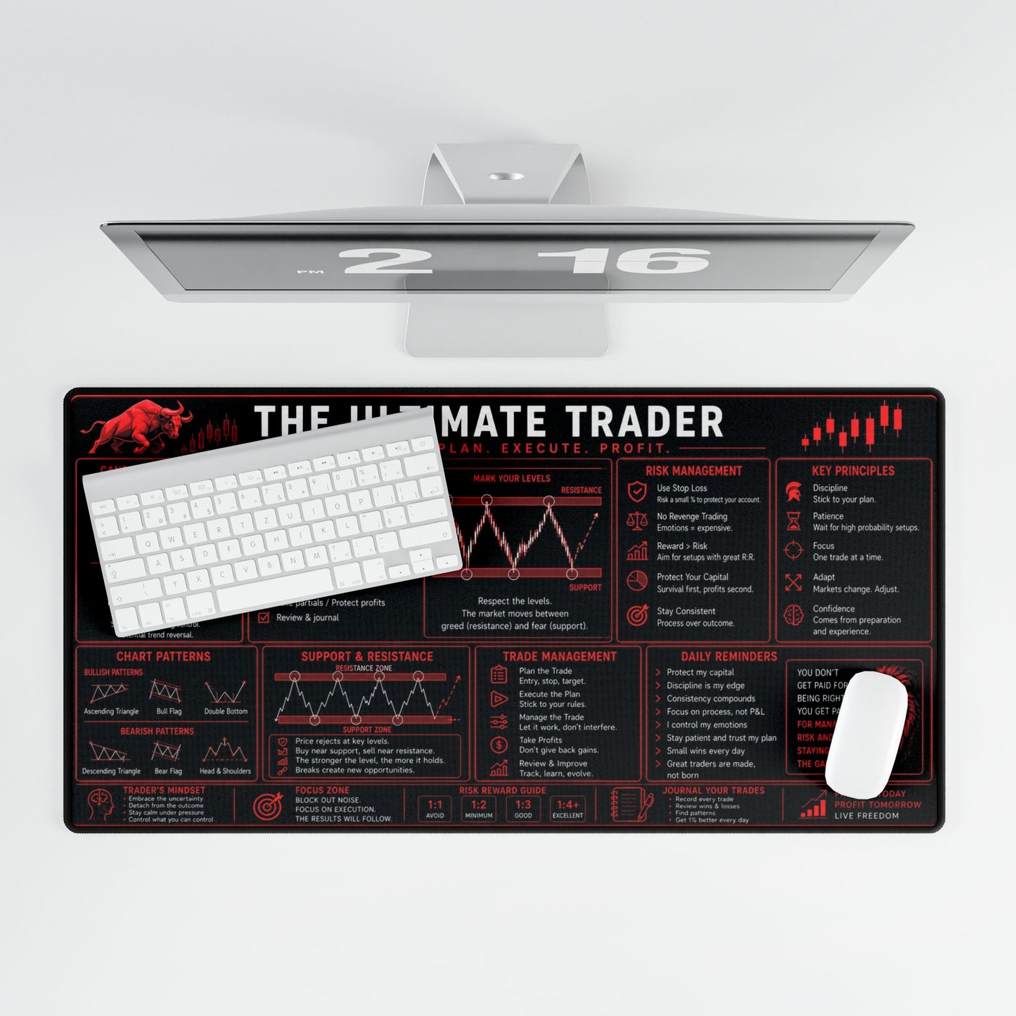 Ultimate Trader XL Desk Mat - Red
