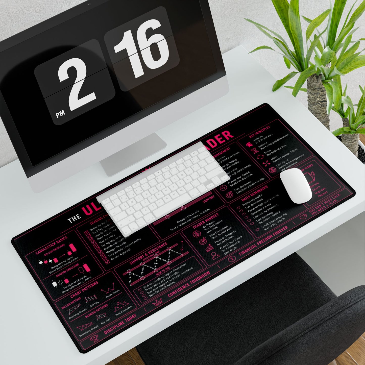 Ultimate Trader XL Desk Mat - Pink