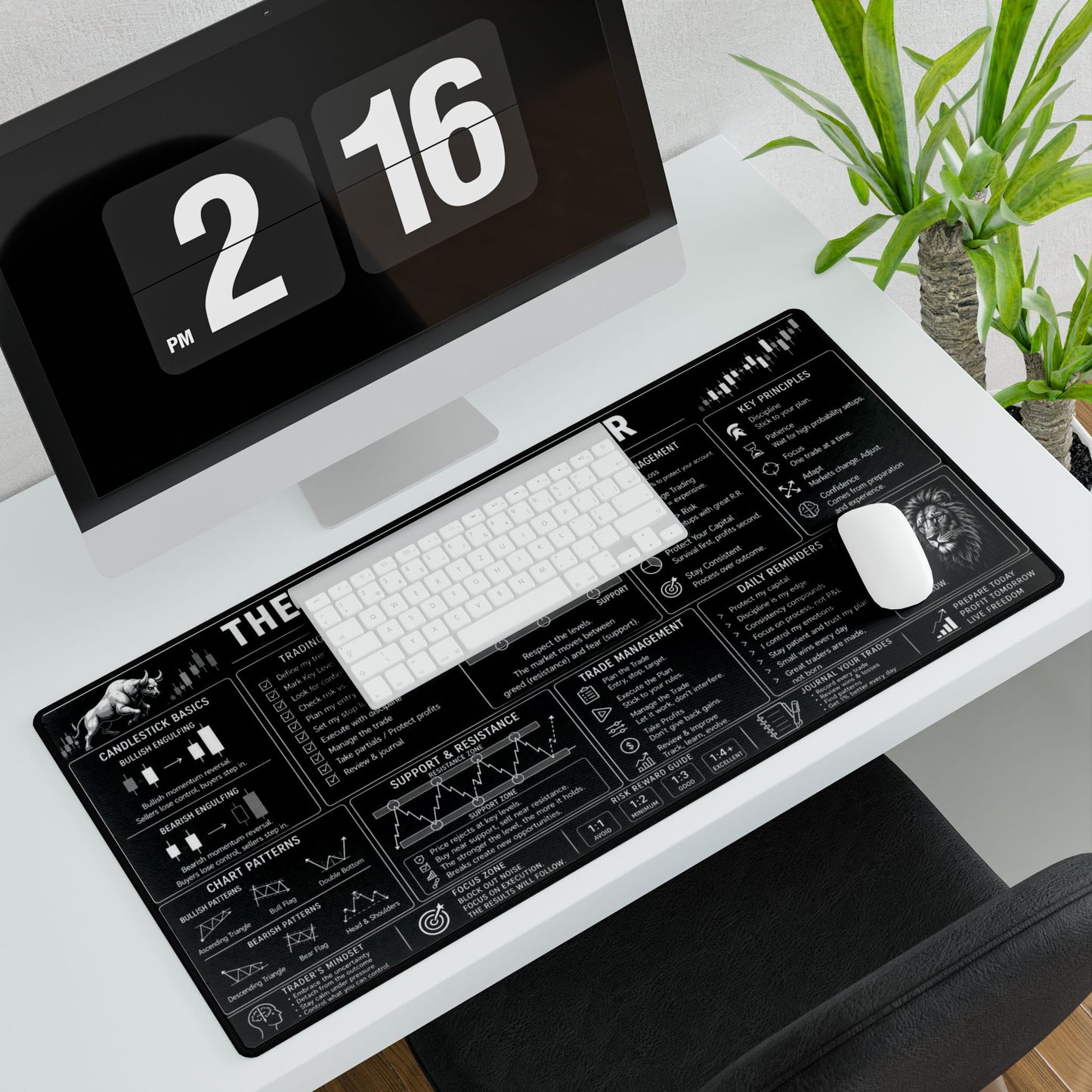 Ultimate Trader XL Desk Mat - Grey