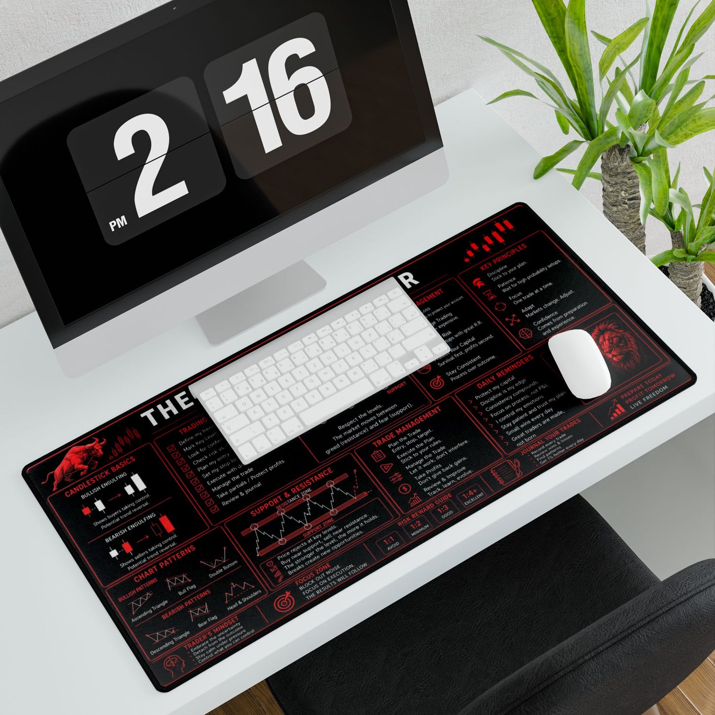 Ultimate Trader XL Desk Mat - Red