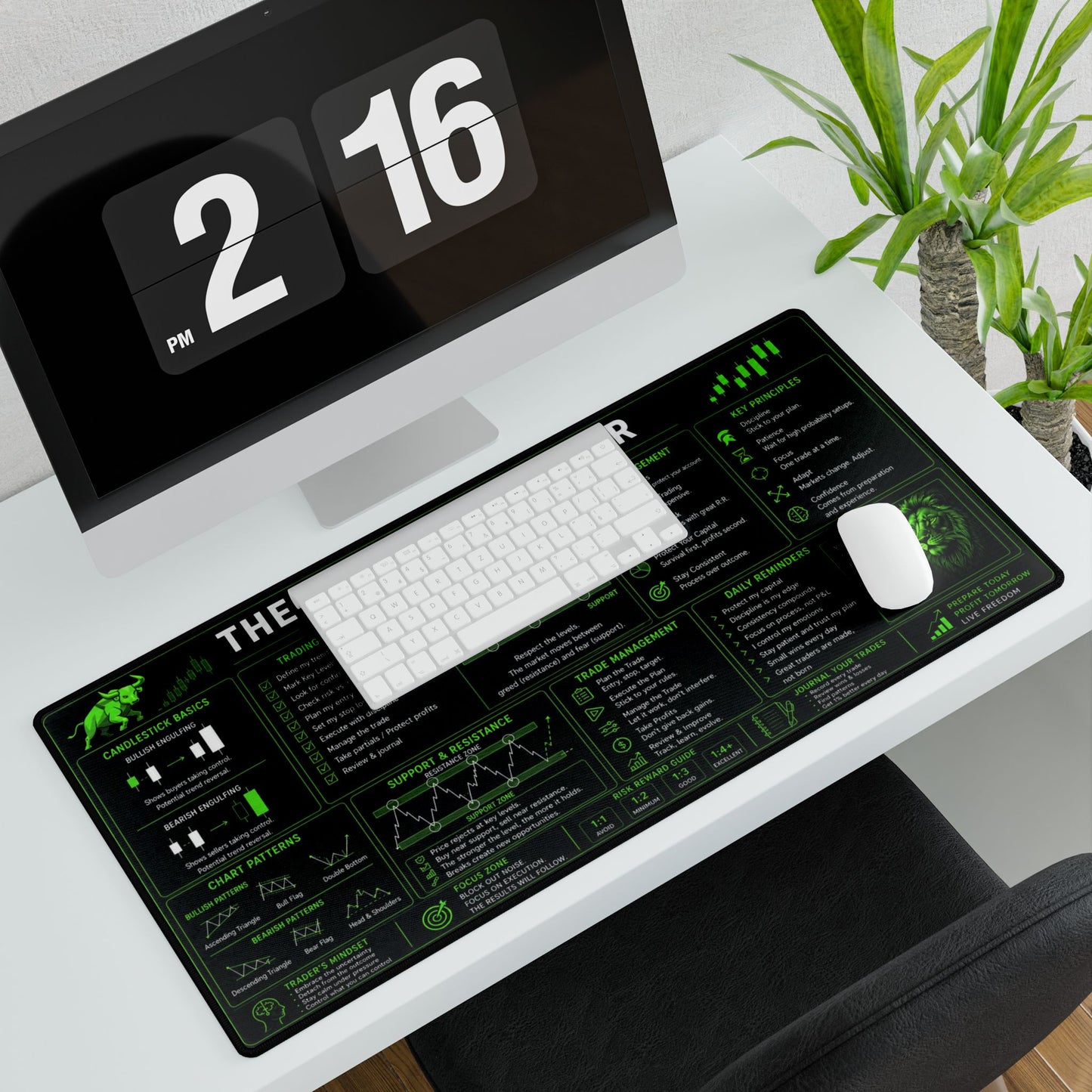 Ultimate Trader XL Desk Mat - Green