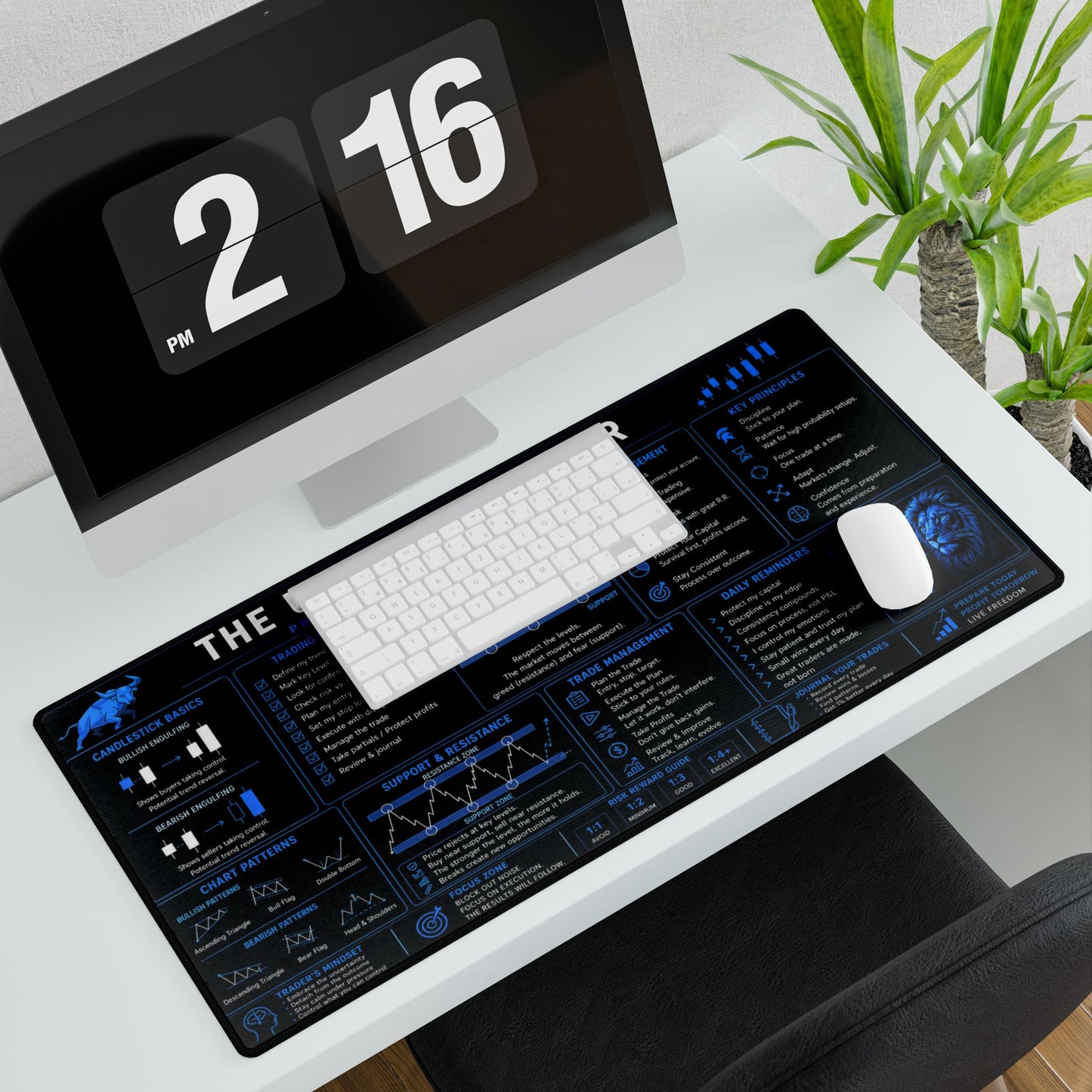 Ultimate Trader XL Desk Mat - Blue