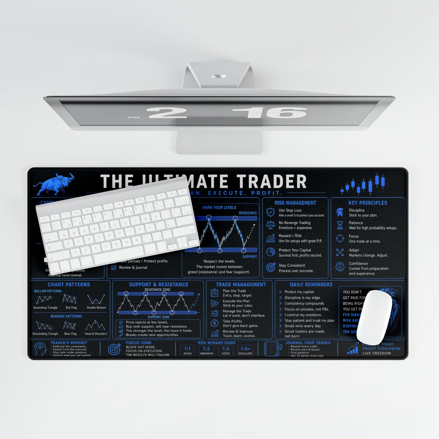 Ultimate Trader XL Desk Mat - Blue
